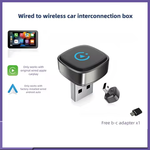 2in1 Wireless CarPlay Adapter Android Auto Wireless & Apple CarPlay for Smart Car Infotainment Integ