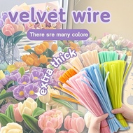 100Pcs Colorful Chenille Stems Dawai Bulu Pipe Cleaners Assorted Arts DIY Handicraft 扭扭棒