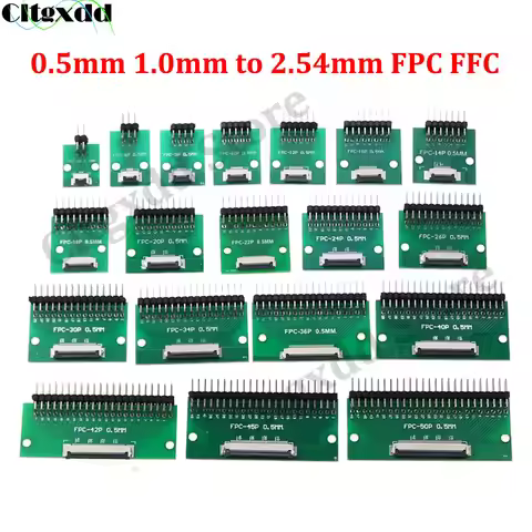 1pcs 4/6/8/10/12/14/15/16/18/20/22/24/26/30/34/36 Pin FPC/FFC Adapter Board 0.5mm To 2.54mm Connecto