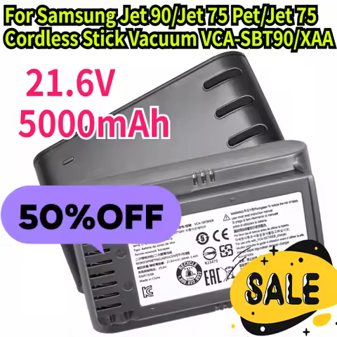 5000mAh 21.6V Replacement Vacuum Cleaner Li-ion Battery for Samsung Jet 90/Jet 75 Pet/Jet 75 Cordles