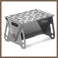 (JPTZ) Barbecue Grill Heating Stove Multi-Function Camping BBQ Grill Rack Net Firewood Stove Stainle