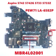MBR4L02001 MB.R4L02.001 For Acer Aspire 5742 5742G 5733 5733Z Laptop Motherboard PEW71 LA-6582P With HDMI DDR3 HM55 Fully Tested