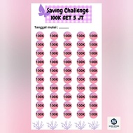 [1 sheet] A6 6-hole savings challenge paper | A6 binder paper | Loose leaf a6