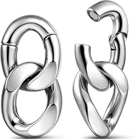 Punk Chain Ear Weights for 2g 0g 00g Stretched Ears, 6mm Ear Hangers Gauges for Ears, Hypoallergenic