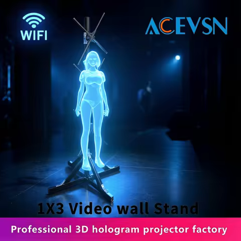 3D Hologram Projector 3pcs Hologram Projector Video Wall Synchronization Advertising Hologram Projec