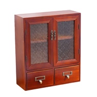 yunhaoSK-Wind Retro Old Wooden Desktop Storage Cabinet Drawer Type Cosmetic Storage Box Perfume Stor
