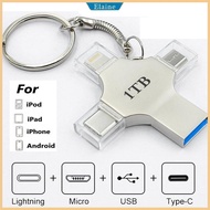 4in 1 OTG USB Flash Drive 1TB 32GB Pendrive 64GB Type-C USB Stick 128GB 256GB Memory Stick For iPhone Android PC 512G