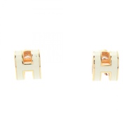 【二手】愛馬仕 HERMES 耳環 MINI POP H 白色鍍金款 Mini Pop H 耳環 女士二手 A