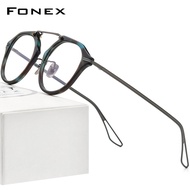 FONEX Acetate Titanium กรอบแว่นตาผู้ชาย2022 Vintage Oversize Square แว่นตาผู้หญิงแว่นตาแว่นตา DTX119