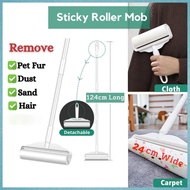 16/19/24cm Sticky Lint Roller Detachable Rod Pet Hair Roller Extra Sticky Lint Roller Refill