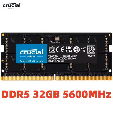 Crucial RAM 32GB DDR5 5600MT/s (or 5200MT/s or 4800MT/s) Laptop Memory CT32G56C46S5