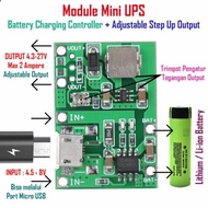 Modul Kit DIY Mini Backup UPS DC 3.7V Output 5V 9V 12V 2A 2000mAh