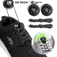 [SG] Rotating Button Shoelaces No Tie Elastic Adjustable Quick Lock Auto Buckle Sports Running Sneak