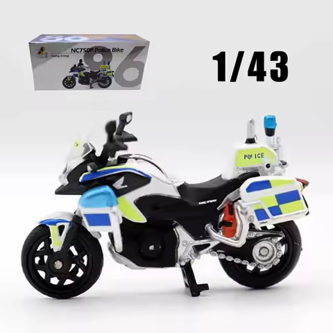 TINY 1/43 Scale NC750P Hong Kong Police Motorcycle Alloy Simulation Car Model Classic Adult Collecti