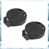 [W F S B] 2 Pcs CR2450 Coin Cell Button Battery Socket Holder Case 2 Pins Black