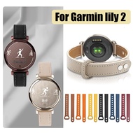 Leather Watch Strap For Garmin Lily 2 Strap Slim Thin Bracelet For Garmin Lily2 Strap Smart Watch 14mm Watchband