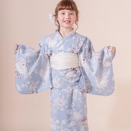 日本 Catherine Cottage - 夢幻2way純棉兵兒帶浴衣(可當洋裝)-歐風花卉-水藍