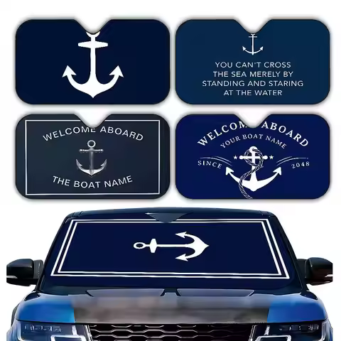 Wellcome A-Aboaro Boat Name Stylish And Trendy Windshield Sunshade, Car Windshield Cover Car Sunshad
