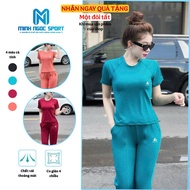 Women's Yoga and Sports Gym Set Cool Elasticshort sleeve Mixed Jogger Pants Team Running Erobic Danc