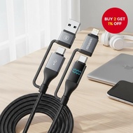 Essager 4-in-1 Type C USB Cable with Digital Display 100W PD Fast Charging for iPhone MacBook iPad X