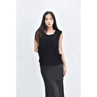 ((M) giordano ladies Wide Shoulder Strap Sleeveless Black Top Second-hand Clothes