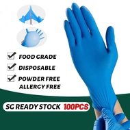 🇸🇬 [READY STOCK] 100OPCS Multipurpose Disposable Black Nitrile Glove Gloves Powder Free