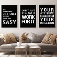 Wall Decor Inspirational Quotes Attitude Determines Your Direction Living Room Decorative Artwork