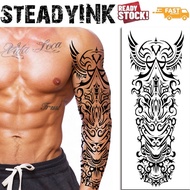 [𝚂𝚝𝚎𝚊𝚍𝚢𝙸𝙽𝙺] Full Sleeve Tattoo Sticker Waterproof | Tribal Traditional Tribe | Make up Carnival Even