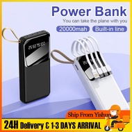 【CCC certification】30000mAh Portable Charger 20000mAh Power Bank Digital Display 4 in 1 Cable Powerb