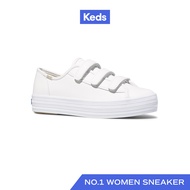 KEDS รองเท้าผ้าใบหนัง แบบสวม รุ่น TRIPLE KICK V LEATHER สีขาว ( WH61117 )