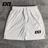 3X3 American Basketball Shorts Training Running Men Summer Knee-Length Pants Loose Fitness Quick-Dry