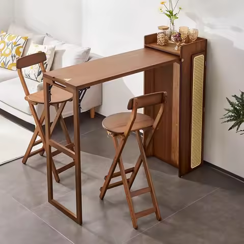 Tall Legs Space Saving Dining Tables Long Folding Narrow Slim Dining Table Multifunctional Chic Tabl