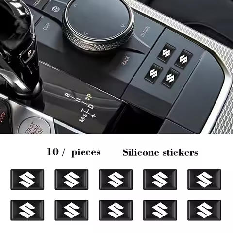 Black Car Short Silicone Logo Emblem Badge Decal Sticker For Suzuki Spacia Kaiser Ignis Grand Ertiga