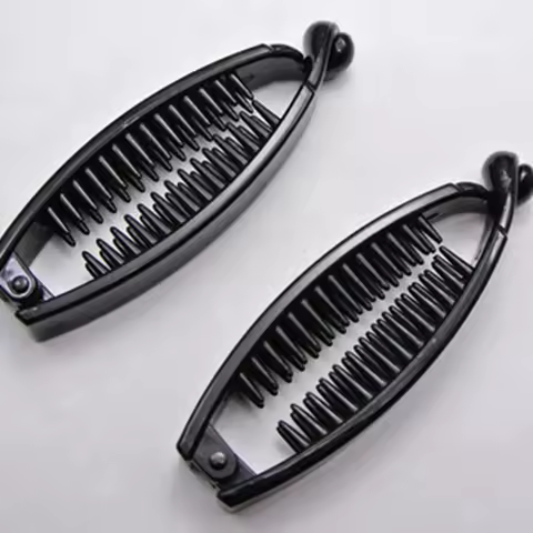 6 Pcs Black Plastic Banana Fish Clips Hair Claw Comb Ponytail Holder 80mm for DIY Craft High quality
