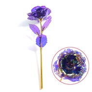 1PC Rose Flowers Glass Flowers with Stems Christmas Rose Gift for Her Forever Preserved 24K Fake Cry
