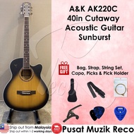 A&amp;K Guitar AK Gitar 40'' Cutaway Acoustic Guitar Kapok Guitar Akustik AK-220C SUNBURST【READY STOCK ACTUAL PRODUCT PHOTO】