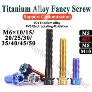 TC4 Titanium Alloy Fancy Screw Torx Screw Flower Screw M6 Positive Titanium Screw 64 Positive Titani