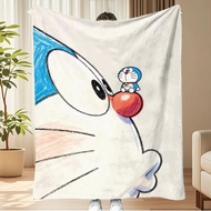 52TOYS | Doraemon Inspired Flannel Blanket Big Face Mini Doraemon Warm Throw Blanket Kids Sofa Bed