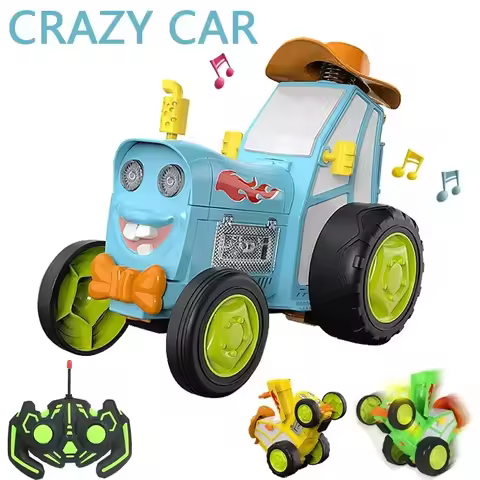 Crazy Jumping Stunt Car Wireless Infrared Remote Control Car Dance Lights Music Swing Fun New And Un