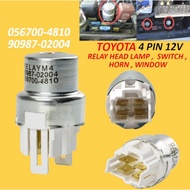 proton saga wira iswara toyota head lamp relay air cond relay 12v 4pin 90987-02004 056700-4810 05670