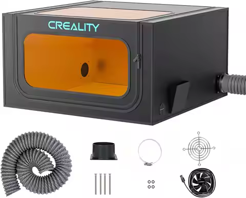 Fireproof Laser Engraver Enclosure 720x720x400mm with Exhaust Fan, Fits Most Cutters for Smoke and N