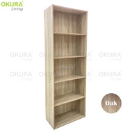 ◐OKURA 5 Tier Multipurpose Bookcase Cabinet Organizer Storage Shelves Rack Book Shelf Rak Serbaguna 5 Tingkat