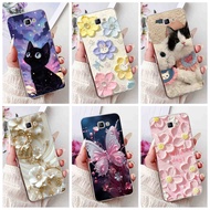 For Samsung Galaxy J7 Prime On7 (2016) G610Y G610F J7Prime 2 Cute Cat Butterfly Flower Painted Soft 