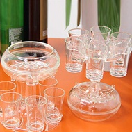 【DDK】-6 Cups Glass Dispenser and Holder,Cups Dispenser for Filling Liquids,Multiple 6 Cups Dispenser