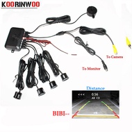 Koorinwoo Dual Core CPU Video System Car Parking Sensor Reverse Backup Radar 4 Alarm Beep Show dista