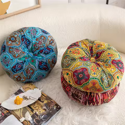 Floor Pillow Round Large Pillow Seating Meditation Pillow Inserts Bohemian Cushion Mandala Circle Cu