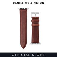 Daniel Wellington 22mm Smartwatch Strap - St Mawes Silver Leather Strap For Apple Watch Ultra 49mm