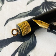 Waterman 早期吸墨式旋轉心型鋼筆 I  水波紋 浪漫雕花 收藏 經典