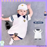 Cotton Newborn Baby Boy Short Sve Jumpsuit  Shirt Jumpsuit Handsome Boy Baby Clothes