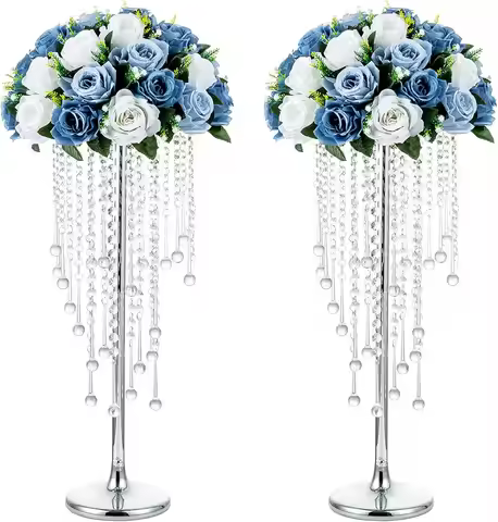 Wedding Flower Road Leads 2Pcs Metal Flower Vases for Wedding Centerpieces Party Dinner Event Restau